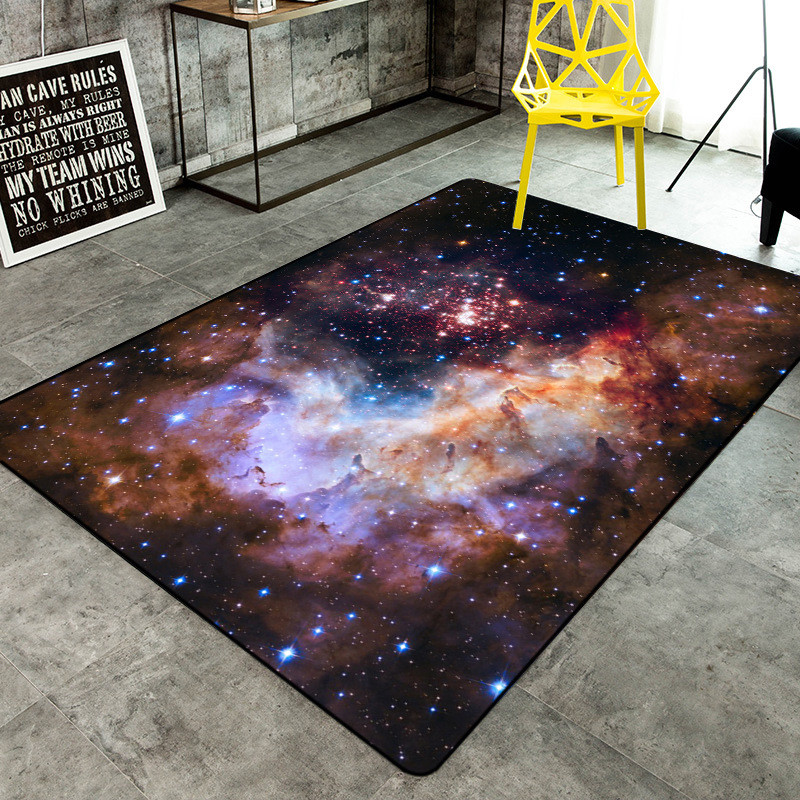 3D Nebula Sky Galaxy Non-slip Livingroom Kitchen Bathroom Floor Mat Rug Carpet