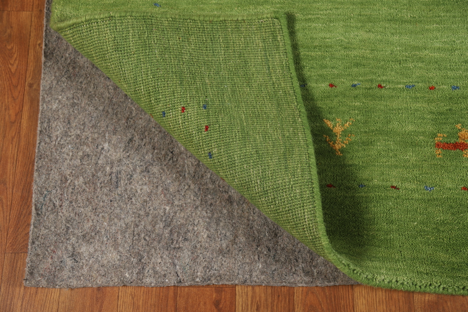 Soft and Plush Green Gabbeh Hand-knotted Wool Rug 5×8 ft.