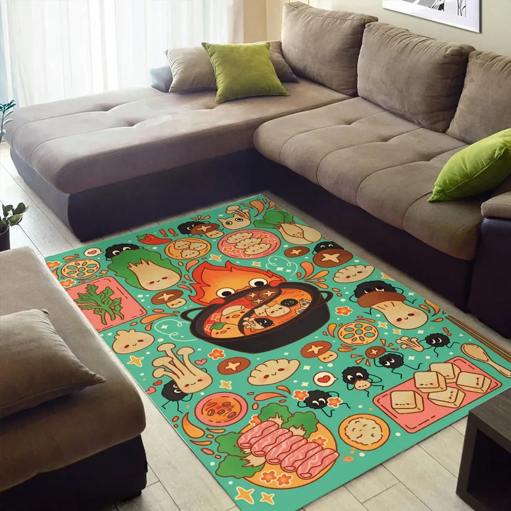 3D Calcifer and Friends Doormat Rug New Characters Rug-3D Art Nouveau Rug 3D Pop