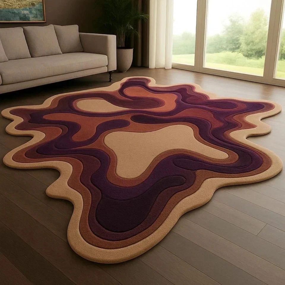 Hand Tufted Handmade Designer Rug Irregular 100% Wool area Rugs For Living Room