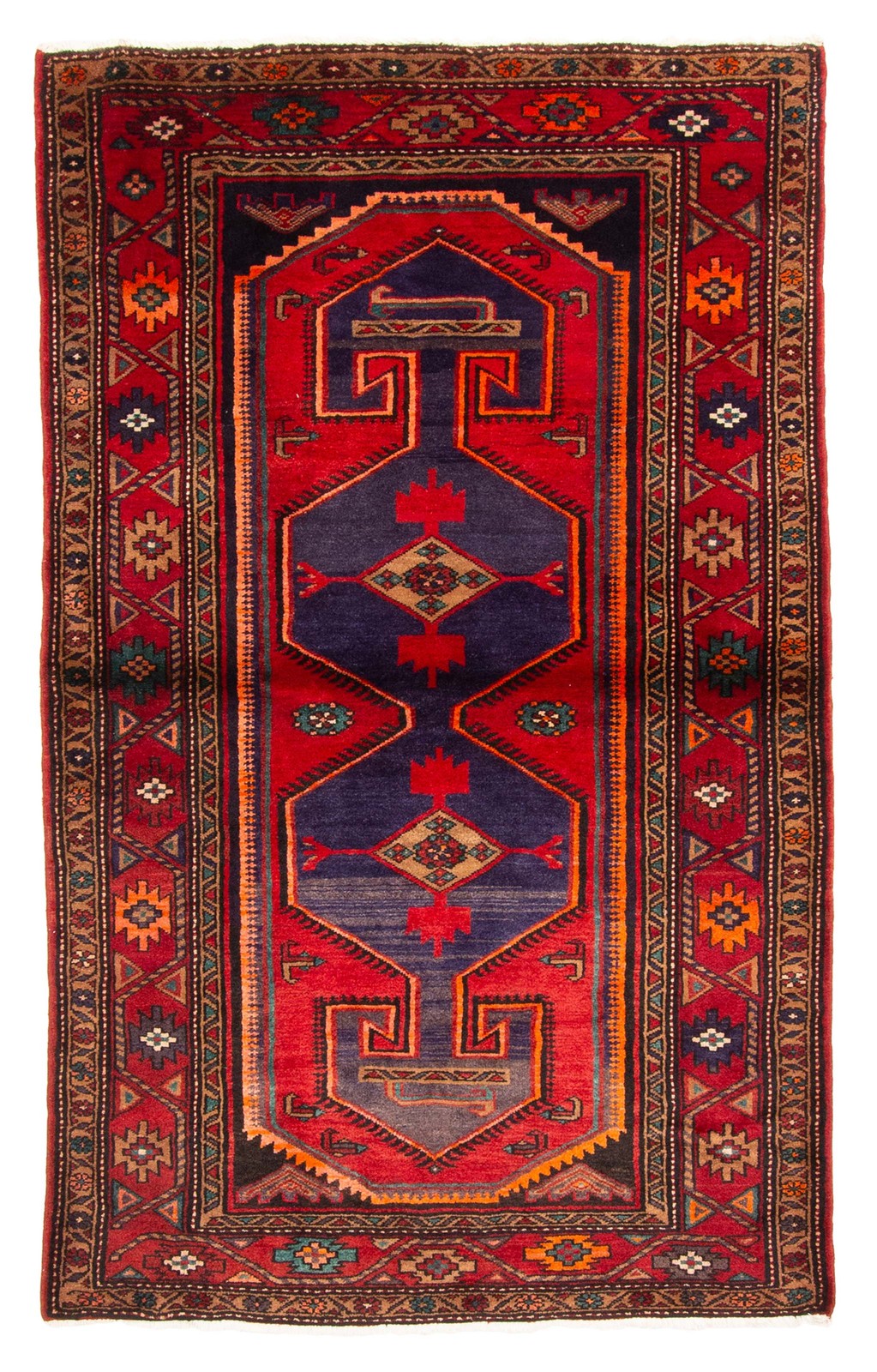 Vintage Hand-Knotted Area Rug 4’2″ x 6’9″ Traditional Oriental Wool Carpet