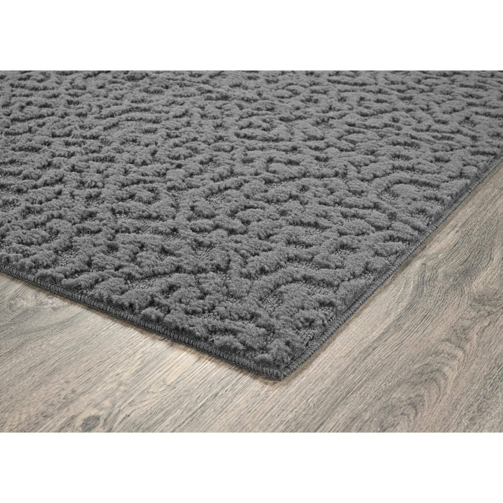 Ivy 2 Ft. X 8 Ft. Cinder Gray Geometric Solid Color Area Rug – Durable, Styli…
