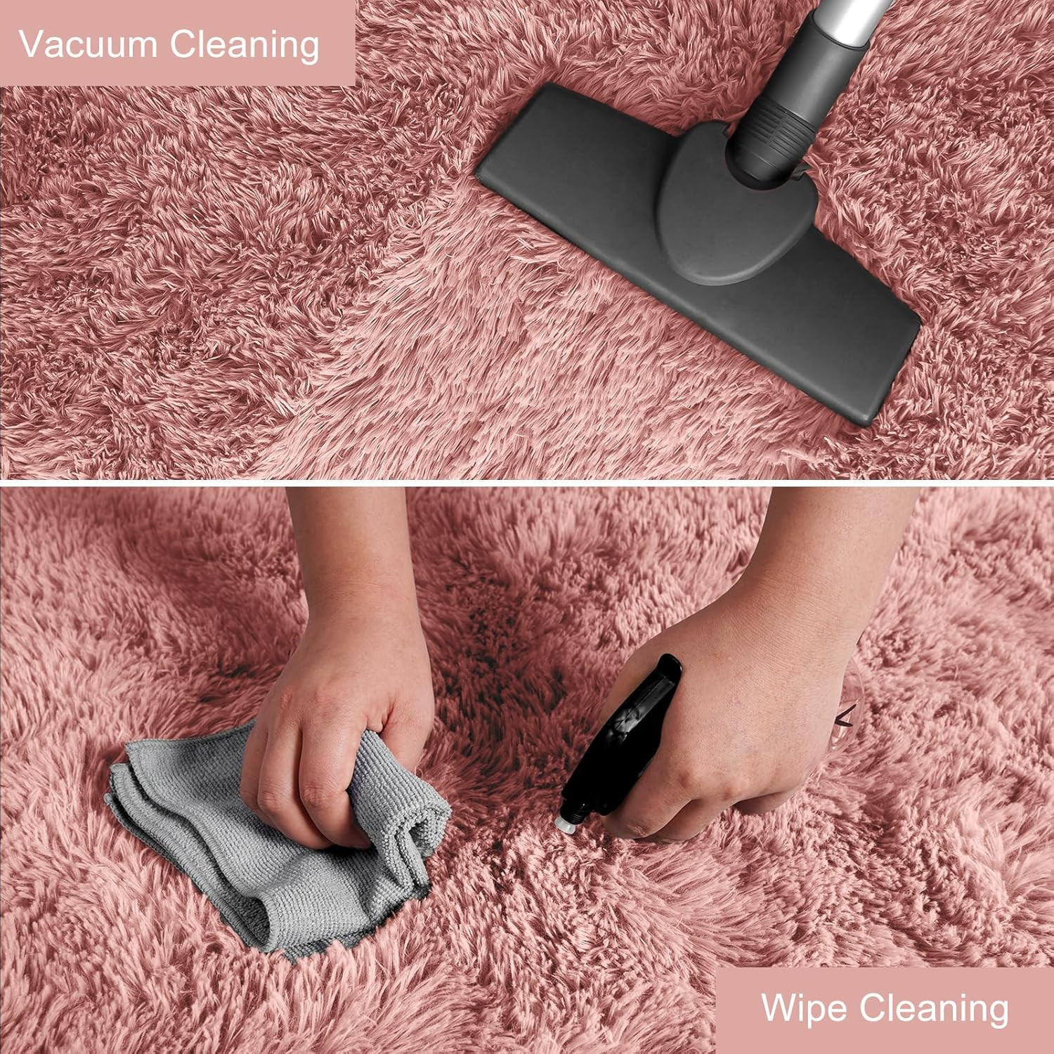 YJ.GWL Fluffy Runner Rugs for Bedroom Living Room Soft 2×6 Feet, Dirt Pink