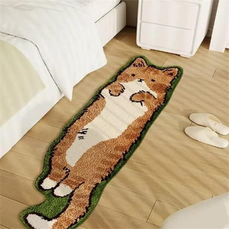 Cat Rugs, 1.3′ X 3.9′ Small Cute Irregular Shaped Rug for Bedroom Bathroom Room,