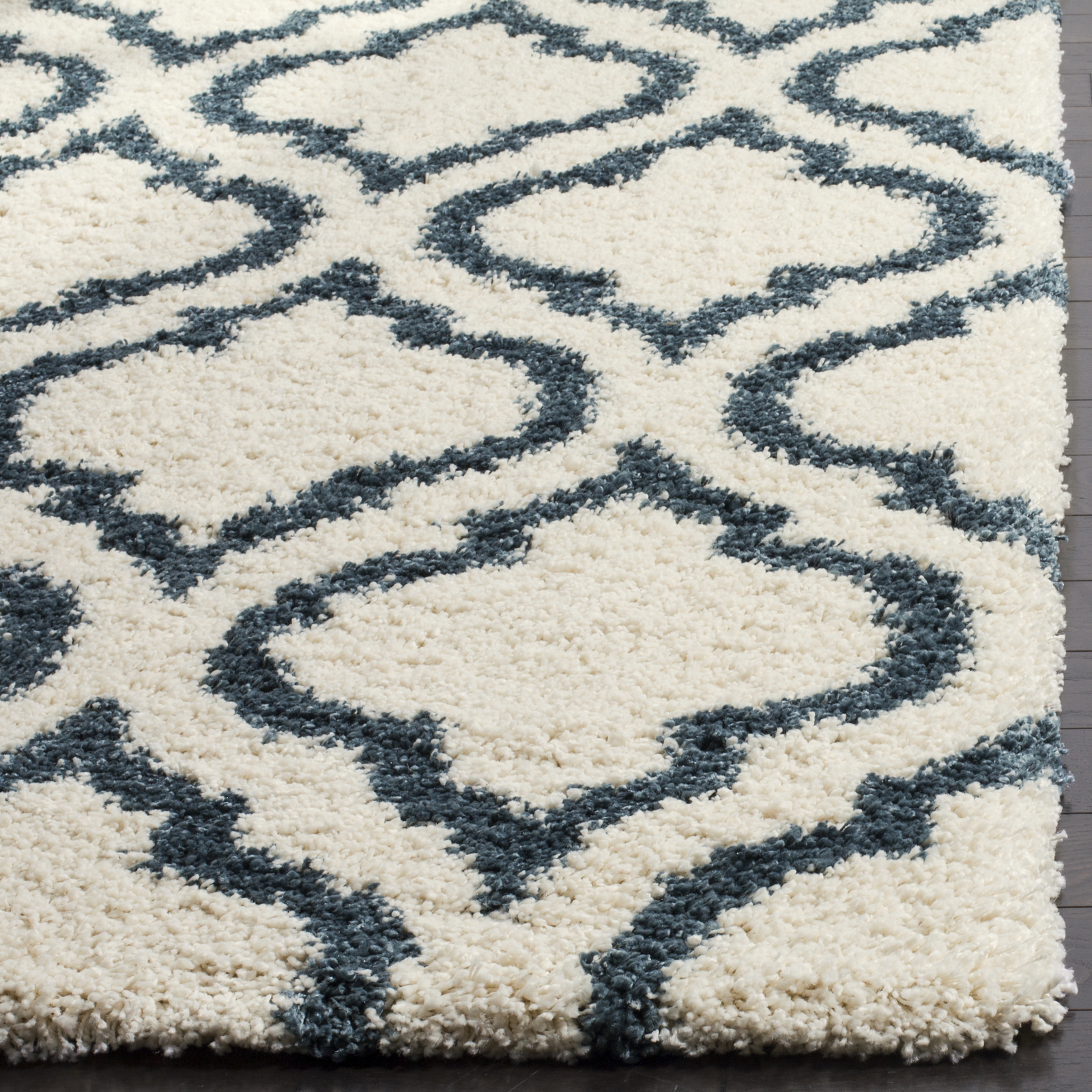 Safavieh Power Loomed Hudson Shag Ivory / Blue Area Rugs – SGH284T