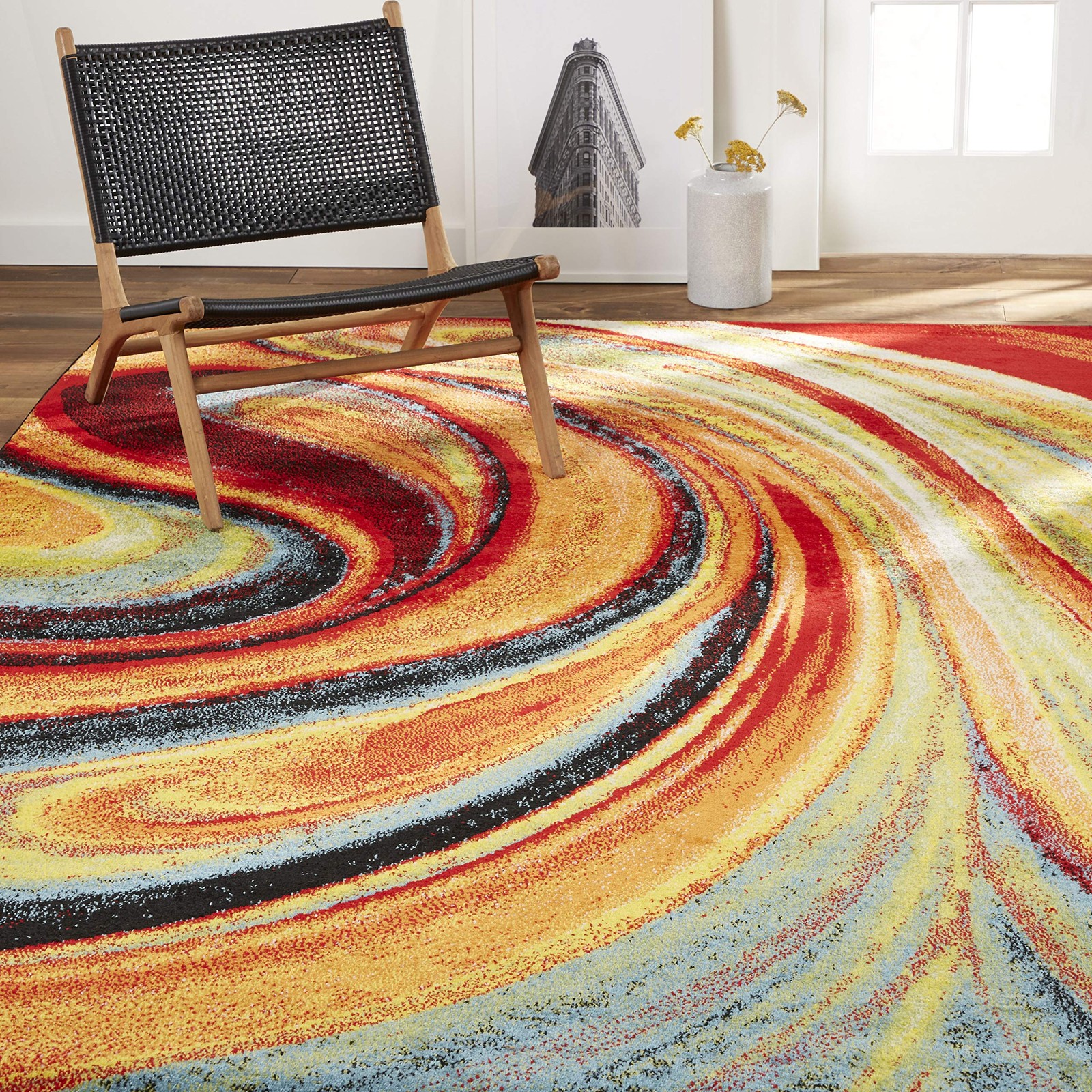 Modern Area Rug 3’3″ x 4’3″ Stylish Splash Design for Home Decor