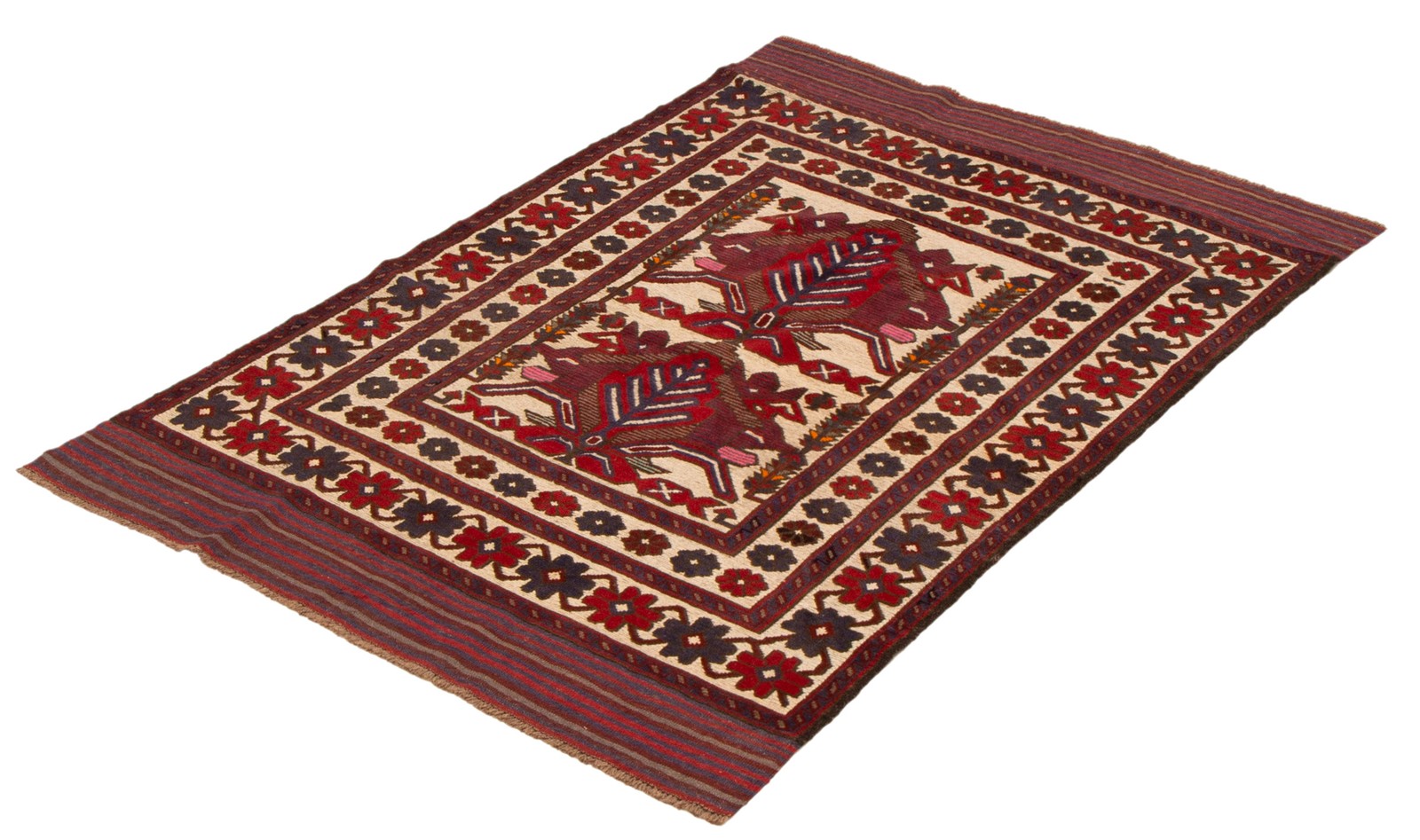 Vintage Traditional Hand-Knotted Area Rug 4’1″ x 6’2″ Oriental Wool Carpet