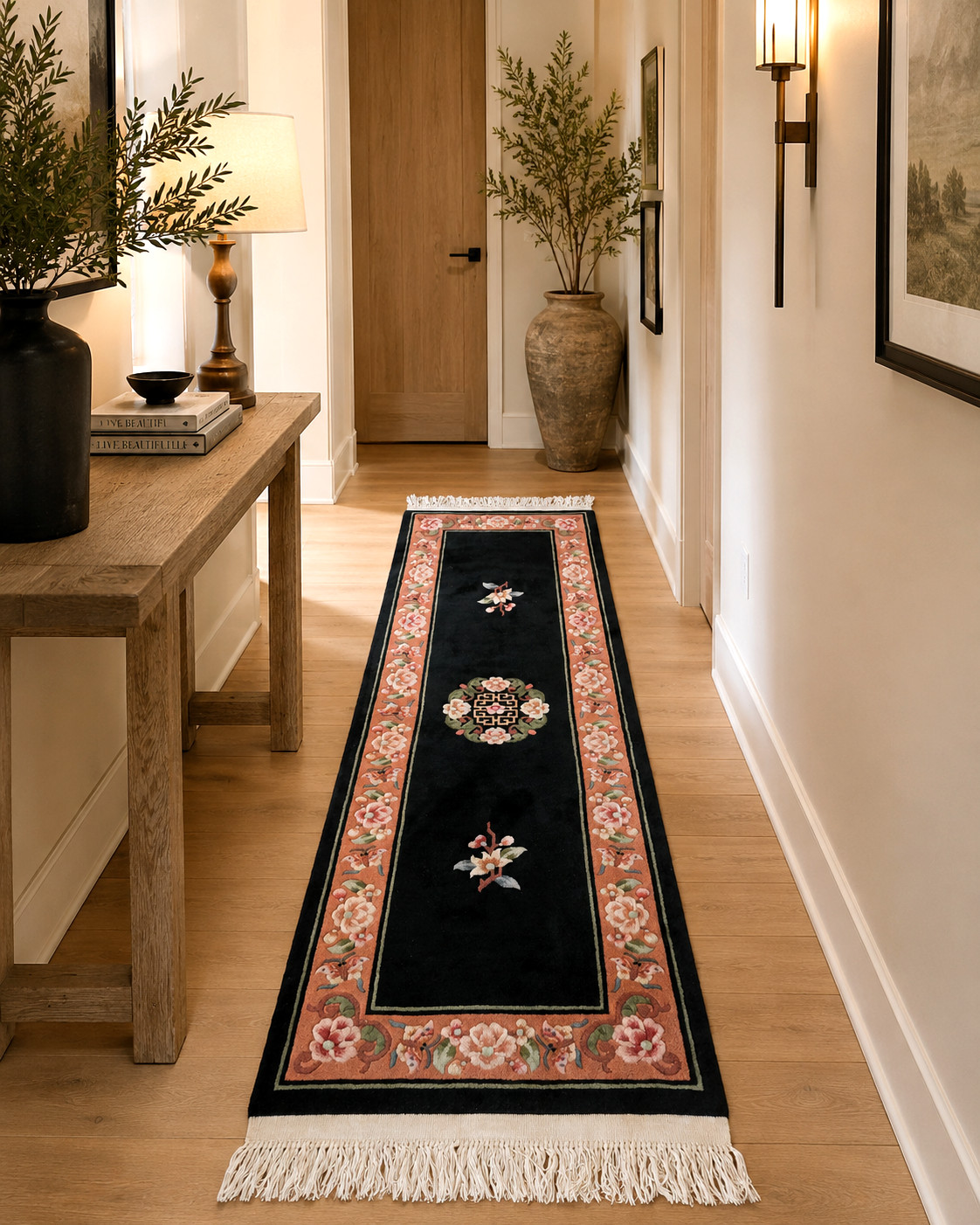 Vintage 27″ x 87″ Chinese Oriental Rug – 100% Wool – Hand Made Runner