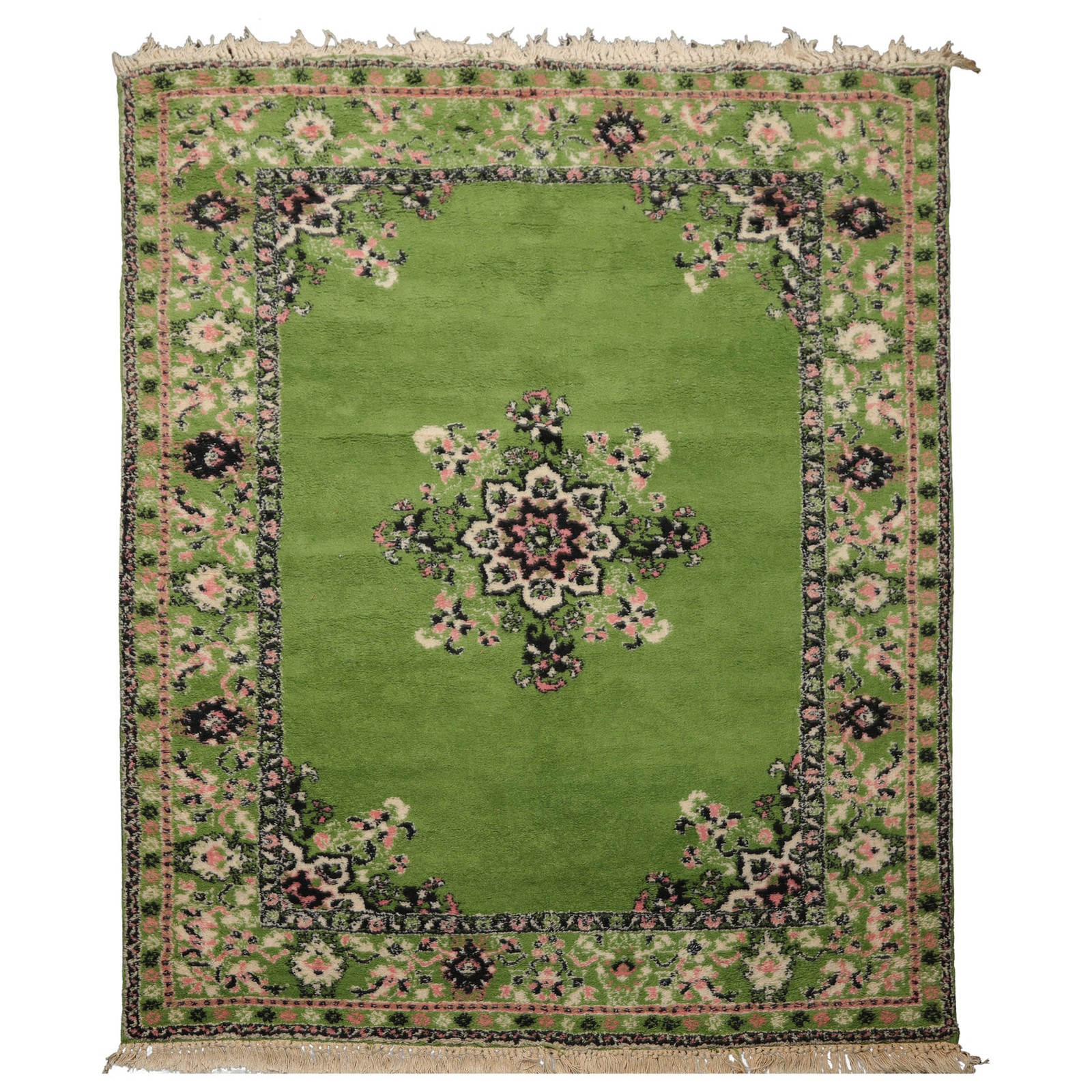 6×8 Hand Knotted Wool Lime Kermaan Arts & Crafts Plush Pile Rug