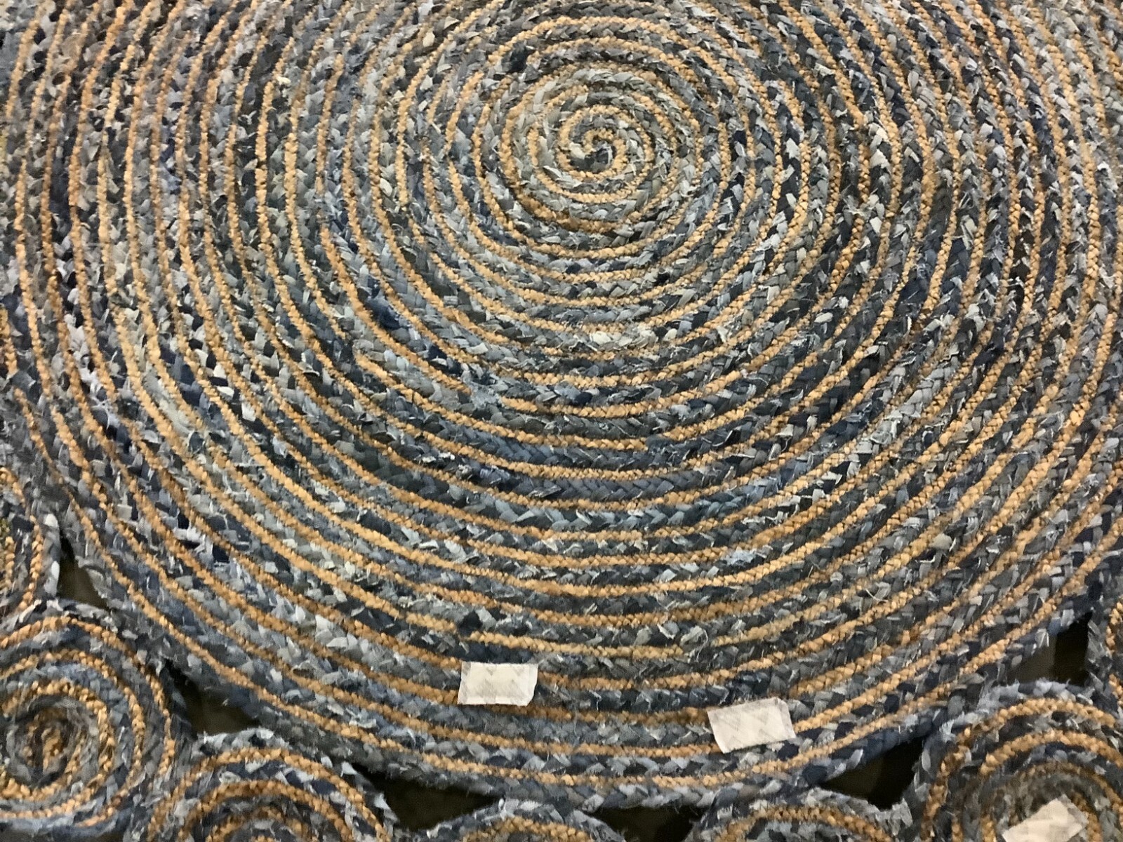 BLUE / NATURAL 6′-0″ x 6′-0″ Damaged Rug, Reduced Price 1172675738 CAP211L-6R