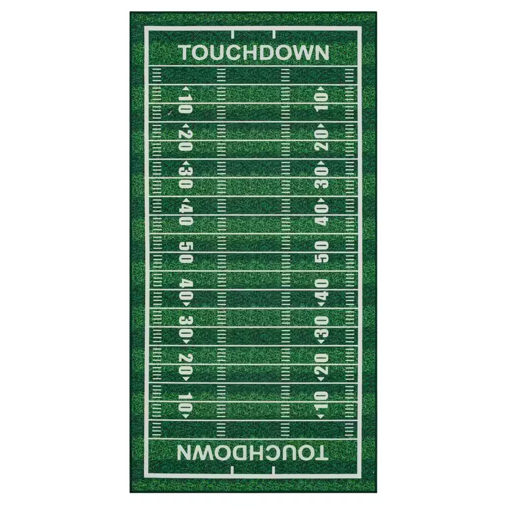Tailgate Green Football 4 Ft. X 8 Ft. Novelty Area Rug