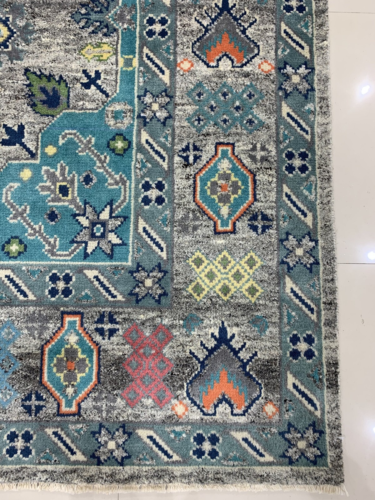 8’x10′ Jasmine Radiant Gray Hand Knotted Wool Rug