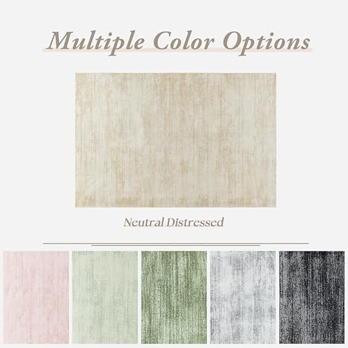 5×7 Area Rugs for Living Room,Washable Tan Beige Neutral Abstract Minimalist