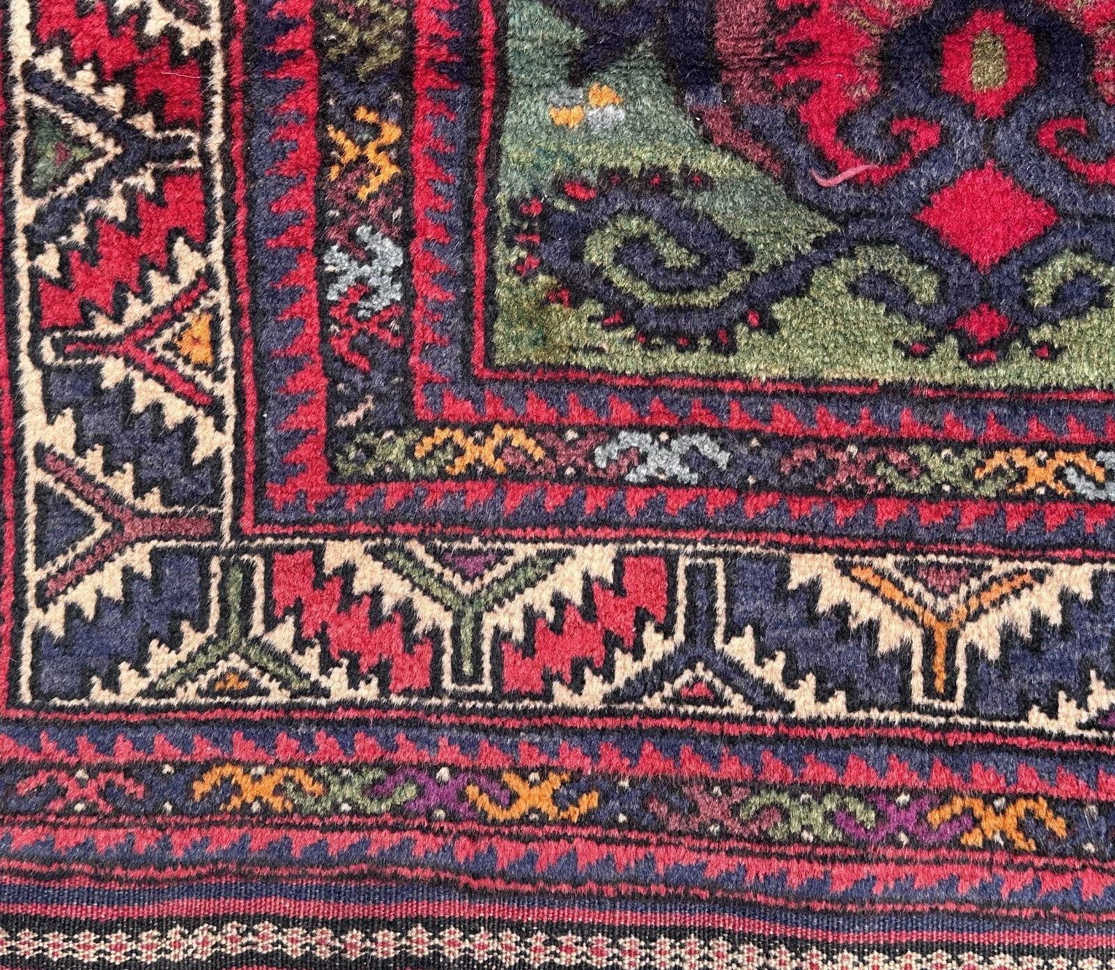 Handmade Afghan Baluchi Rose Floral Rug Wool Vase Green Pink 3×4 Bedroom Carpet