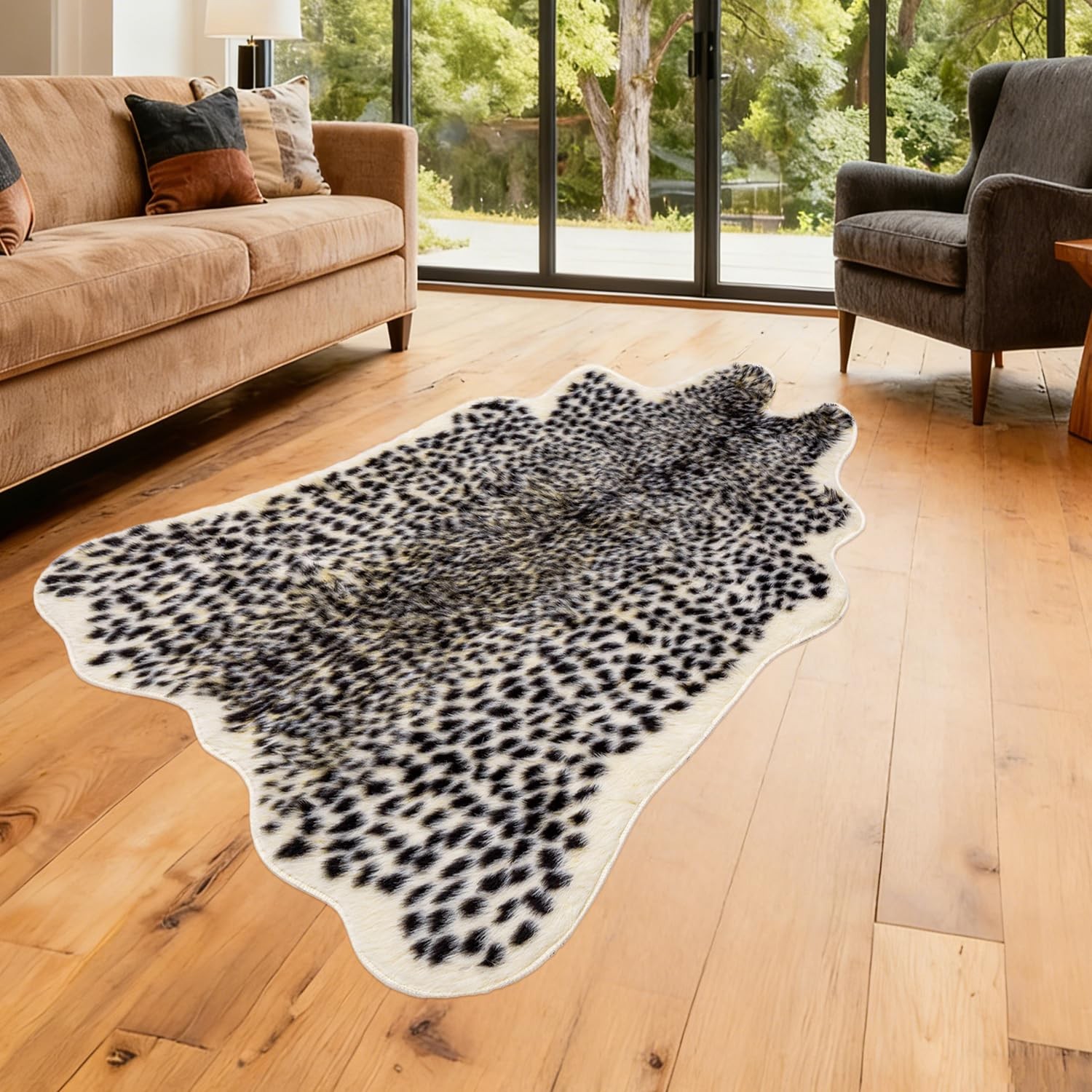 Leopard Rug – Cheetah Print Rug Faux Animal Cowhide Hide Mat Cheetah Area Rug…