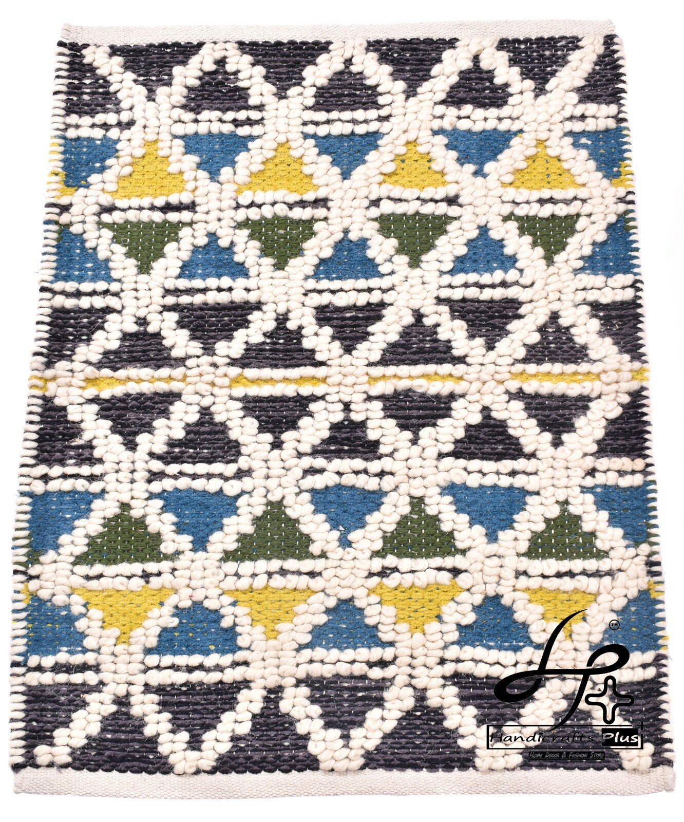 2×3 Ft Floor Runner Multi Living Room Decor Rugs Woven Mat Geometric Wool Carpet