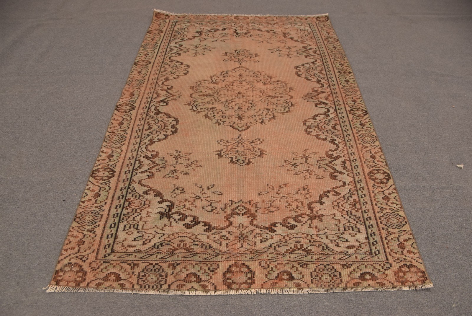 Vintage Rug, 5,1×8,5 ft Large Rug, Brown Oriental Wool Turkish Rug