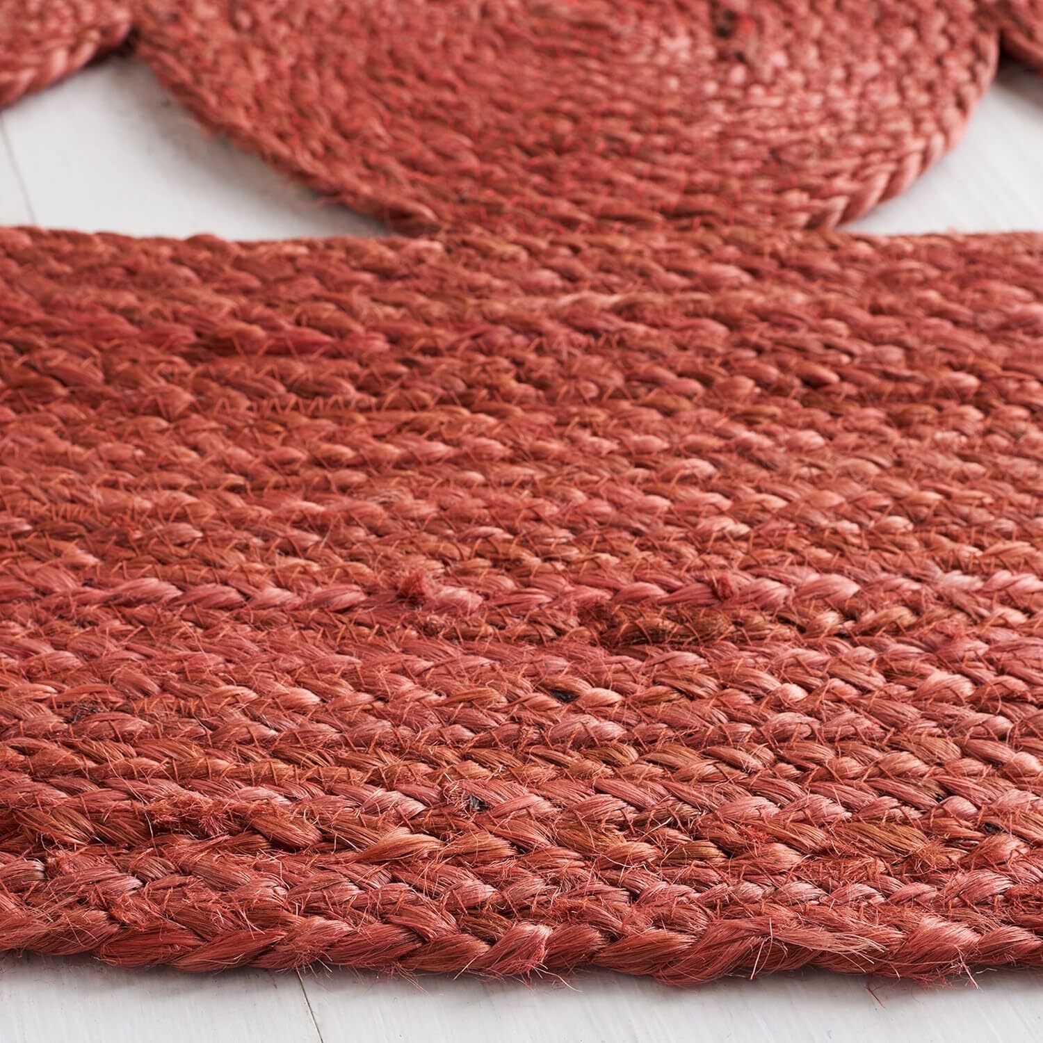 Round Jute Rug for Living Room | Handwoven Braided Area Rug | Available in Multi