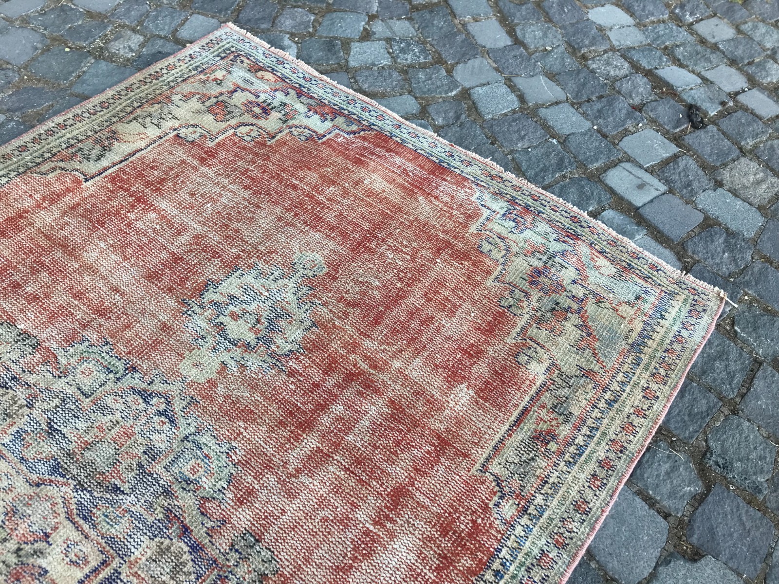 Bohemian Area Rug Handmade Wool Rug Turkish Vintage Traditional Rug 4,1 x 6,5 ft