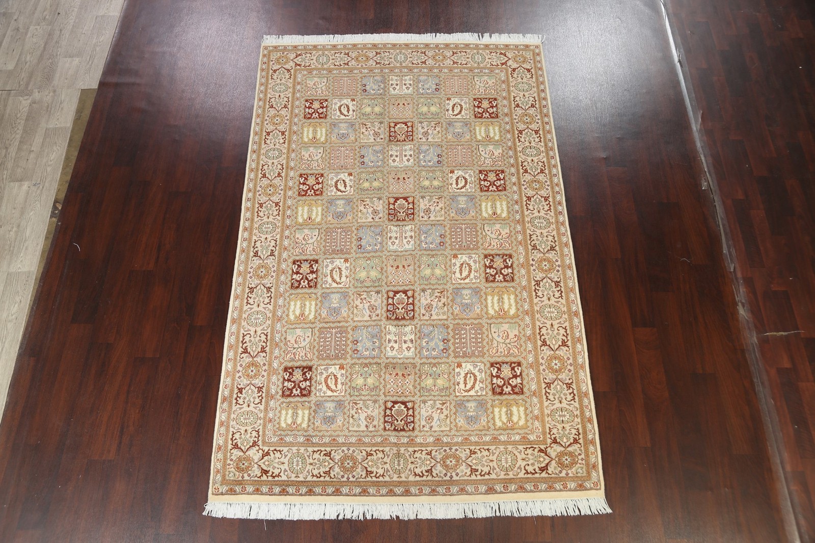 Garden Design Living Room Area Rug 6×9 Vegetable Dye Wool/ Silk Hand-made Carpet