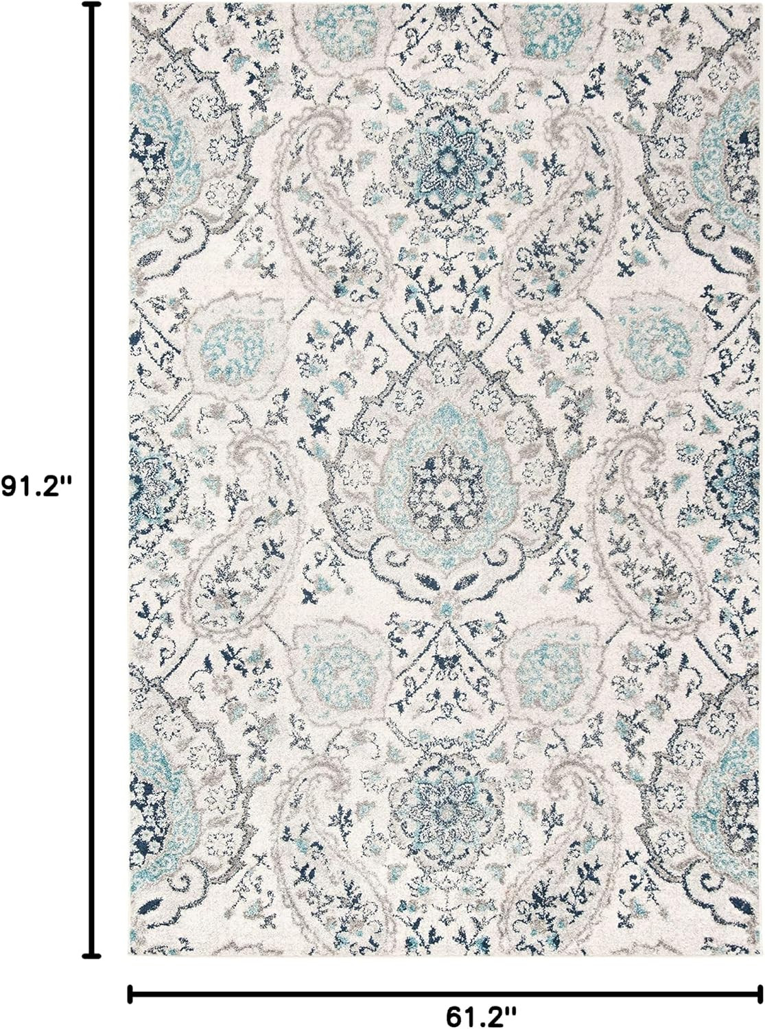 SAFAVIEH Madison Collection Area Rug – 5’3″ X 7’6″, Cream & Light Grey, Boho Chi
