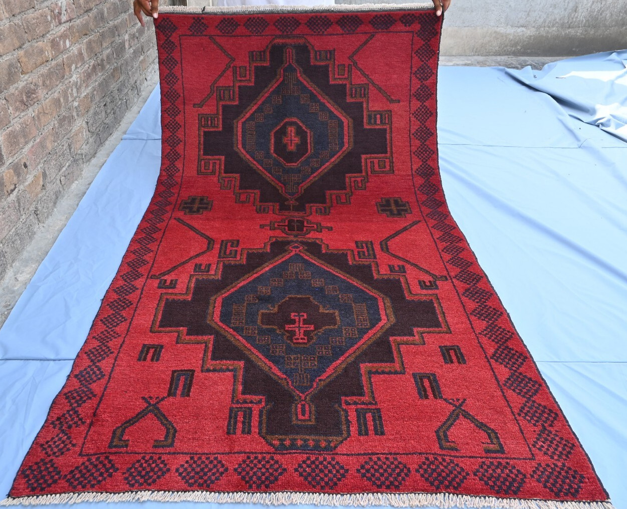 Afghan Baluchi Handmade Rug. Unique Vintage Rug.