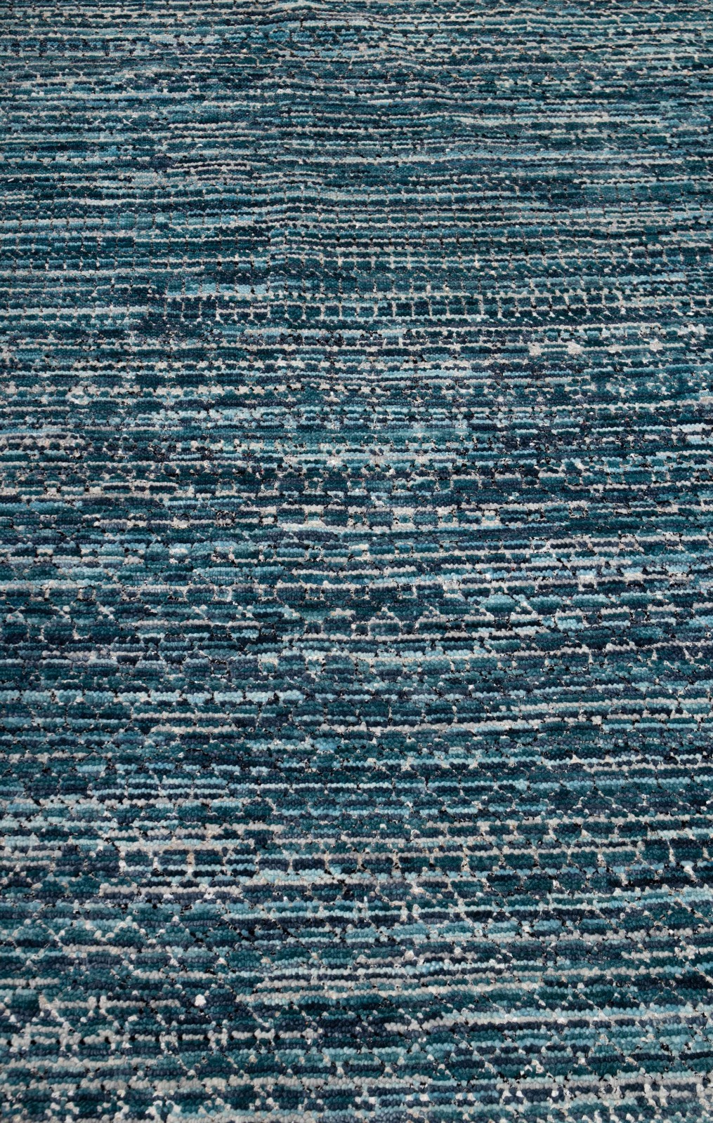8×10 Teal Blue Indo Savannah Contemporary Look Hand Knotted Soft Wool & Silk Rug