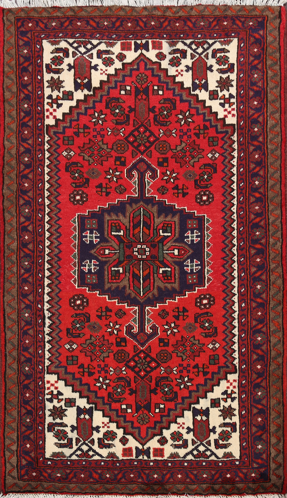 Tribal Geometric Hamedan Hand-knotted Area Rug Home Decor Oriental Carpet 3×5 ft