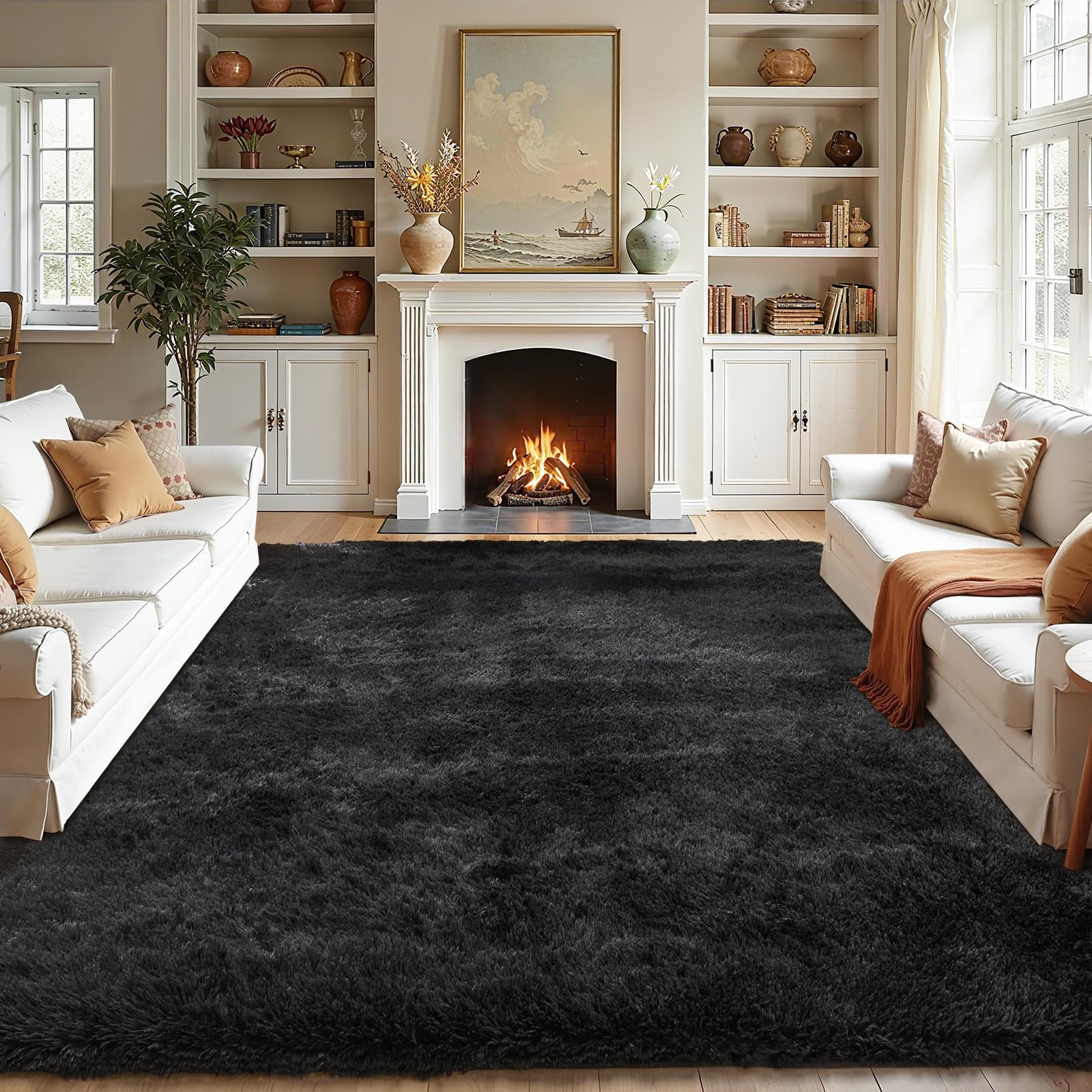 Fluffy Area Rugs for Bedroom – Soft Plush Shag Rug for Living Room Nursery Ro…