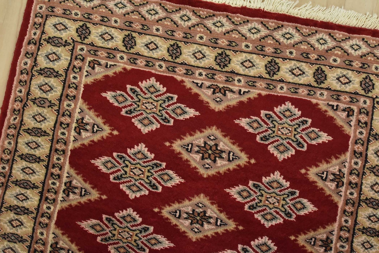 Bokhara Jaldar Rug 2’7” x 4’3” Red Wool Tribal Hand-Knotted Oriental Carpet