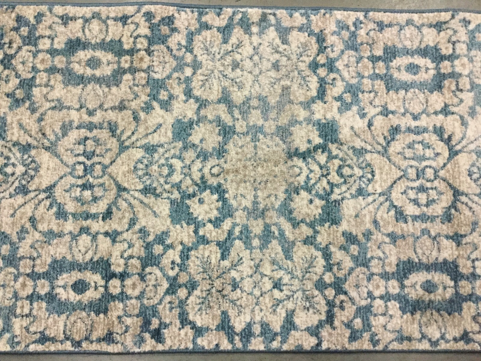 BLUE / BEIGE 2′-2″ X 8′ Back Stain Rug, Reduced Price 1172636011 SOF381C-28