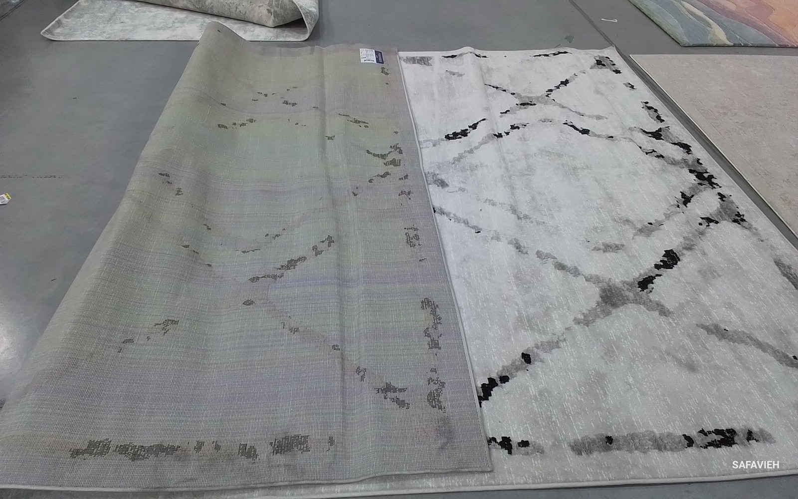 IVORY / GREY 9′-0″ x 12′-0″ Back Stain Rug, Reduced Price 1172792099 SKY197H-9