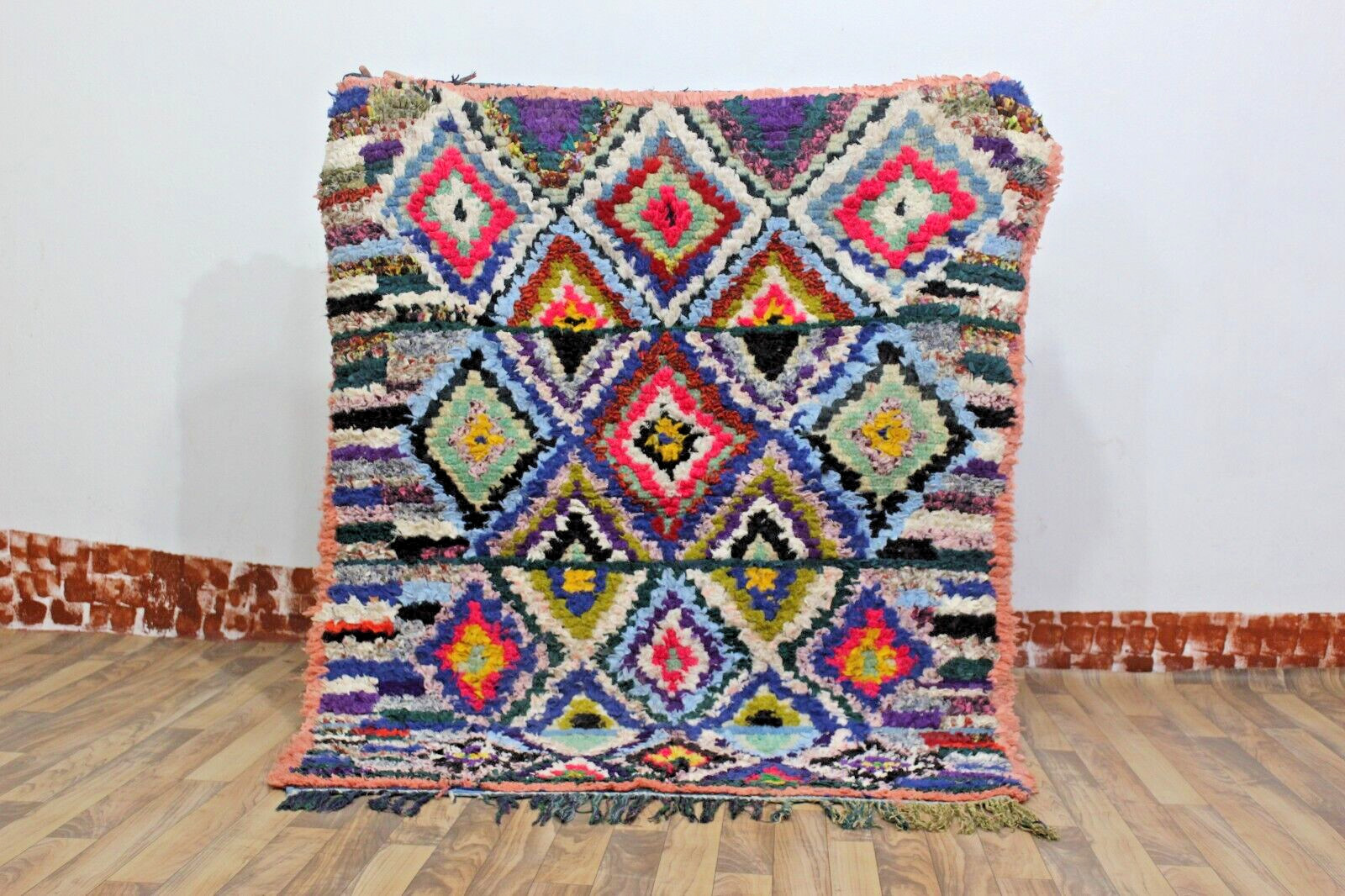 MULTICOLOR Moroccan Vintage Rug Vintage Rugs boucharouite rug