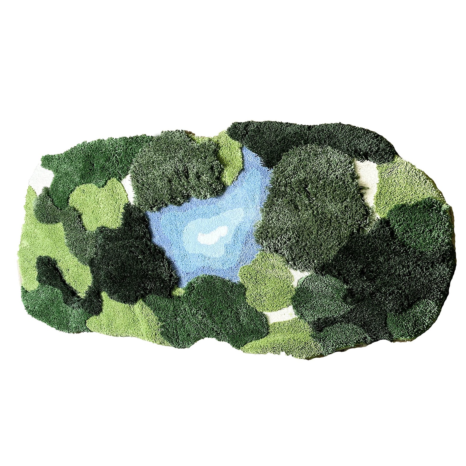 20×35 Inch 3D Moss Rug,Shag Carpet Leaf Area Bathroom Rugs Non Slip Bath Mat …