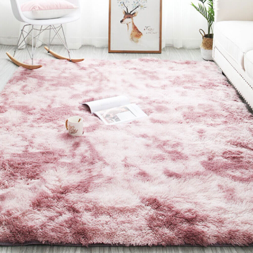 Soft Tie-Dye Area Rugs Shaggy Mat Floor Carpet Fluffy for Bedroom Living Room