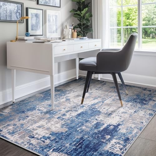 Washable Area Rugs 4’x6′ Non-Slip Modern Abstract Soft for Living Room
