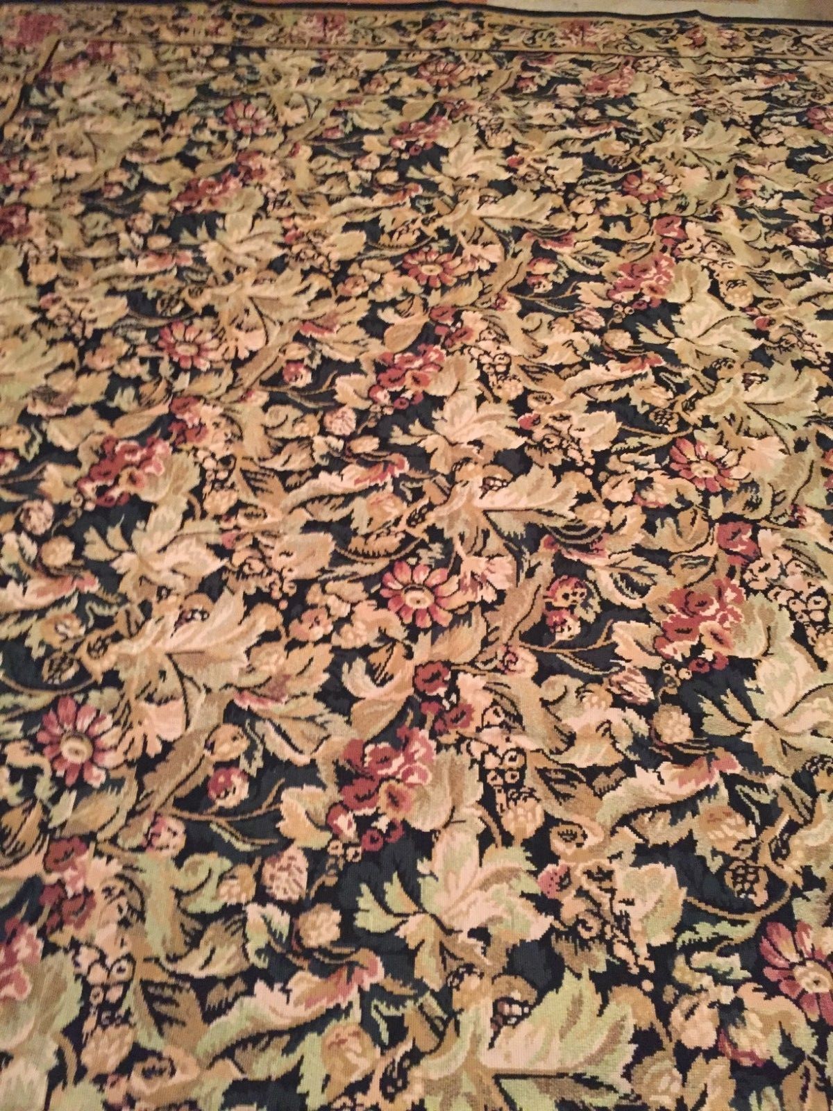 Area Rug Fine Needlepoint Flat pile Tapestry design 8.0 x 10.0 Excellent price .