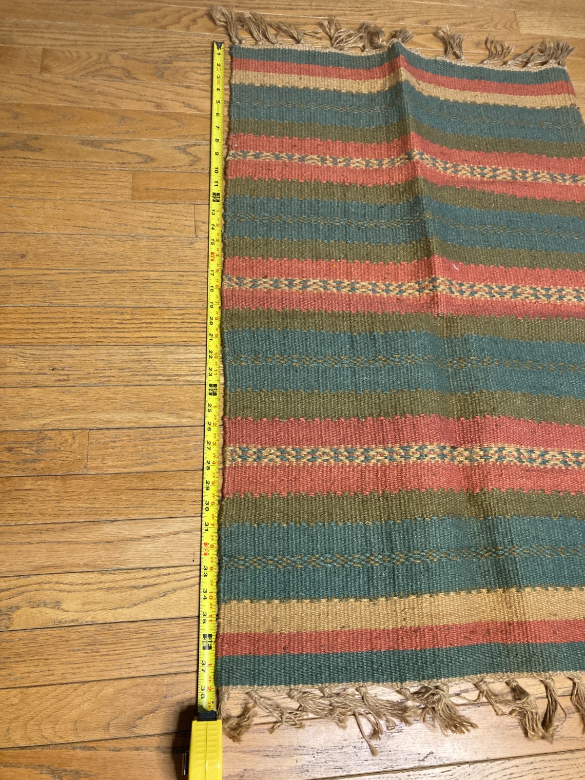 Vintage 100% Jute –38″ x 24″ Handwoven Reversible Rug Boho Farm – Made in India