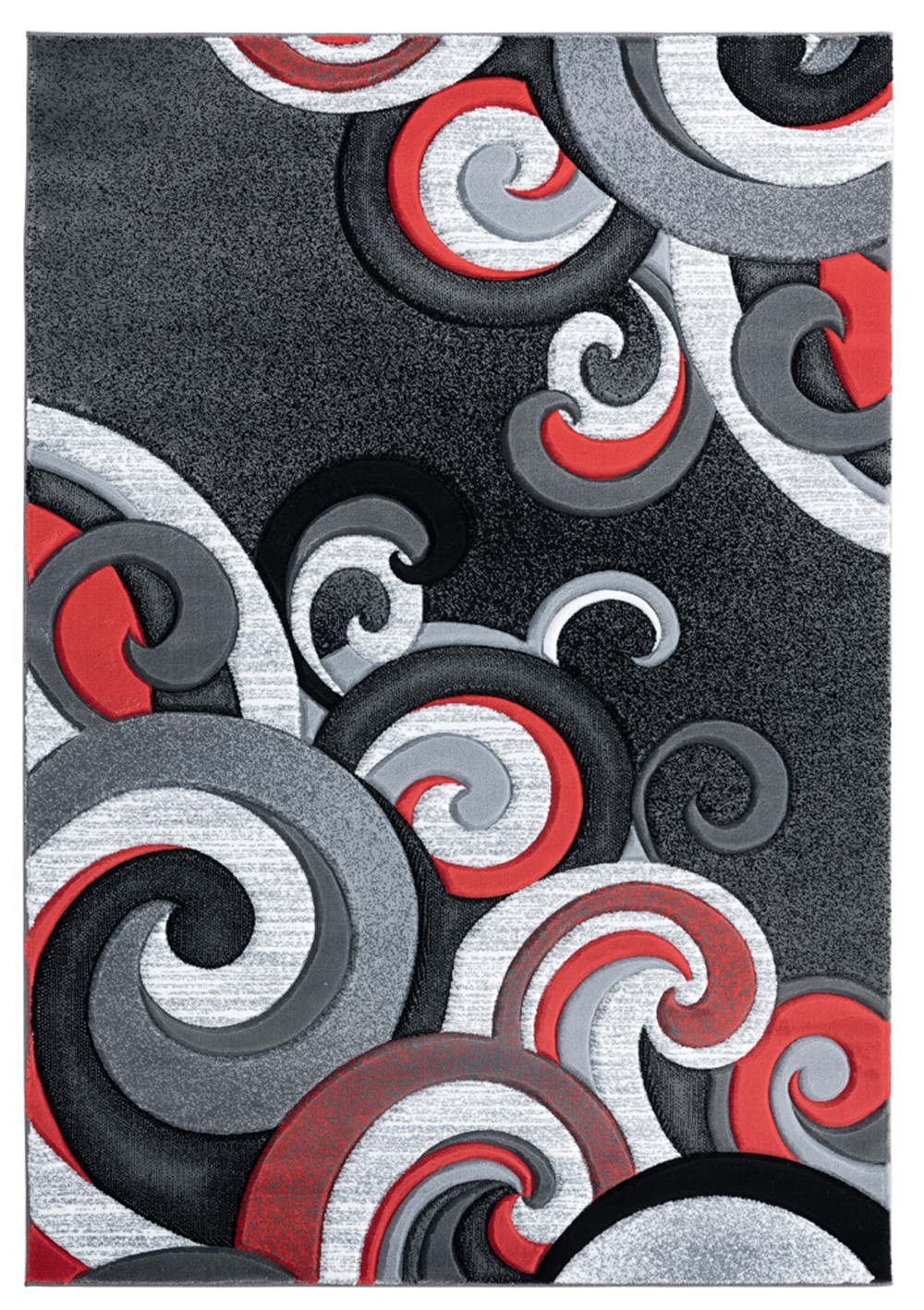 2×3 United Weavers Red Geometric Stripes Curls 2050 11330 – Aprx 1′ 10″ x 2′ 8″
