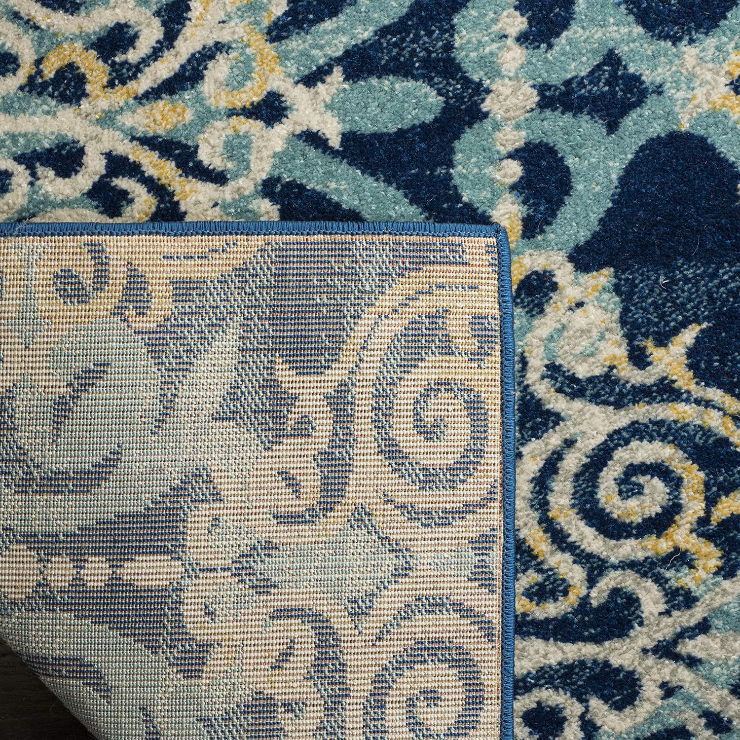 Evoke Collection 8′ x 10′ Royal Blue Medallion Area Rug for Home & Office