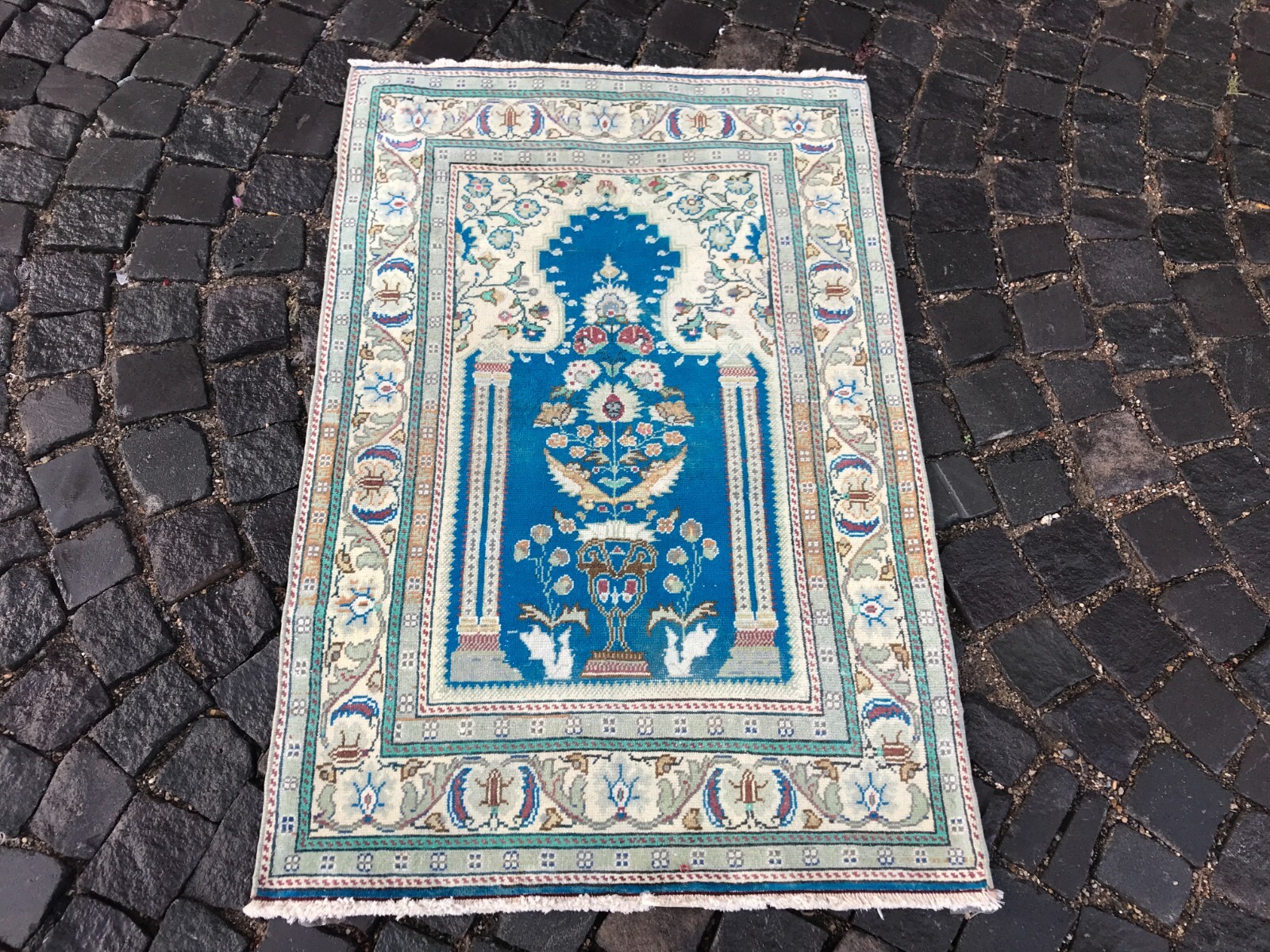 Turkish Antique rug Bohemian Area rug Oushak rug Vintage Rug Handmade Wool rug