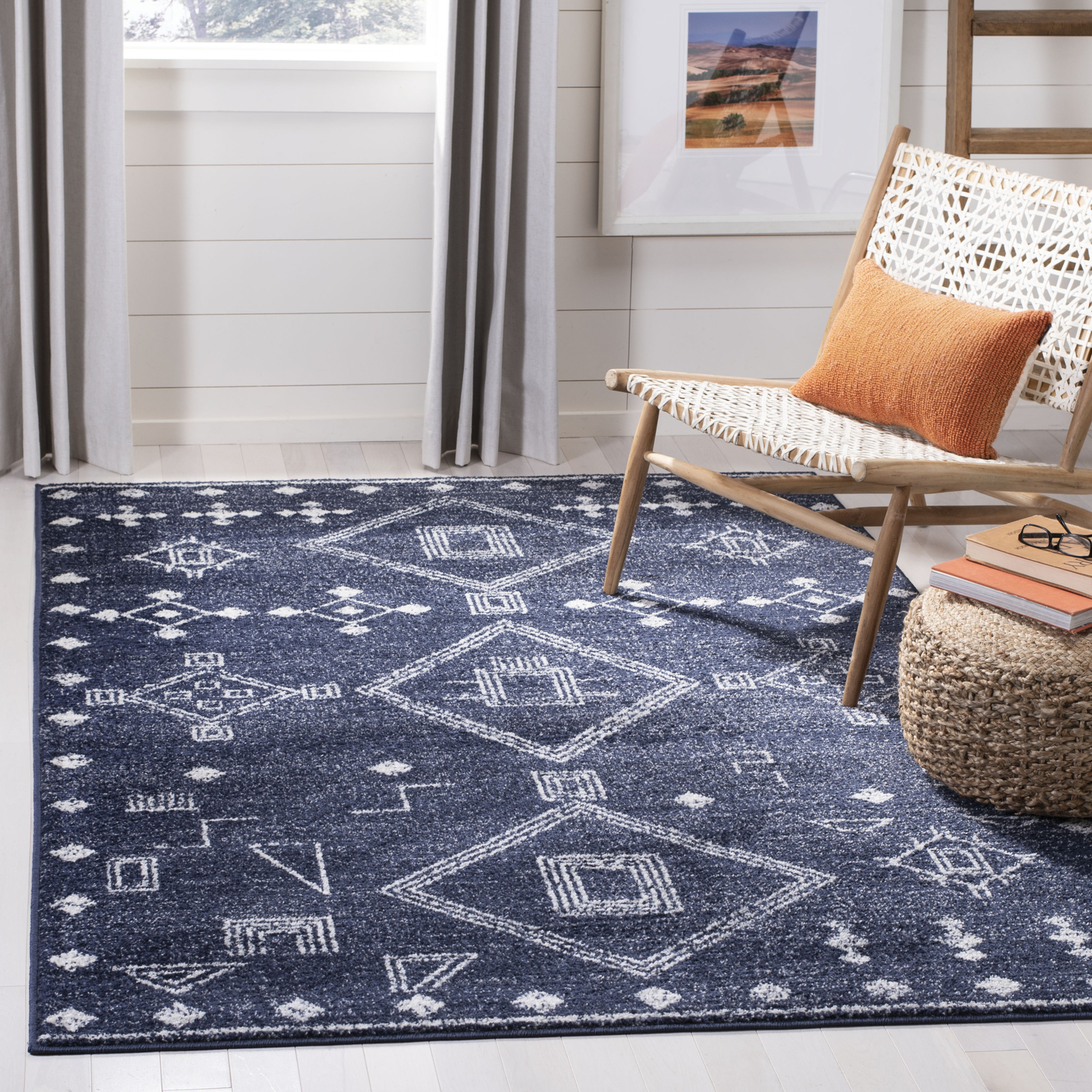 Safavieh Adirondack NAVY / SILVER 5′ 1″ X 7′ 6″ Area Rug – ADR208N-5