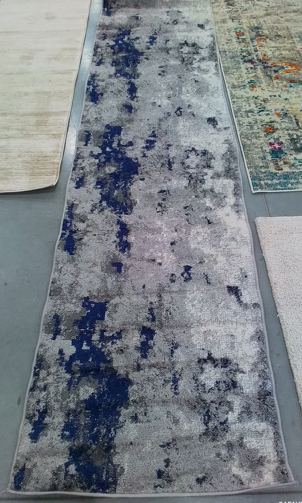 NAVY GREY 2′-6″ x 10′-0″ Broken Thread Rug, Reduced Price 1172780527 ADR134N-210