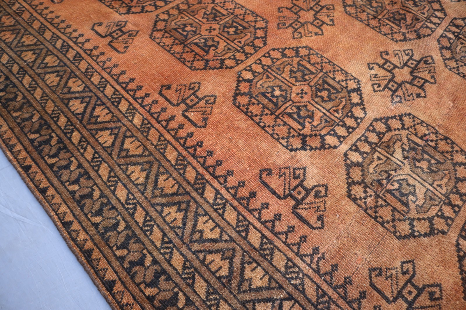 6’10×9’2 ft- Antique Turkmen Ersari Distressed Rug, Living Room Rug, Bedroom Rug