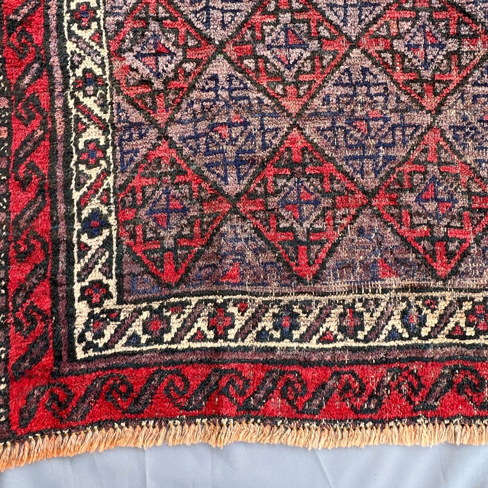 Nomadic Afghan Vintage Baluchi Rug – Rustic Tribal Wool Carpet, 5’4 x 8’7 ft