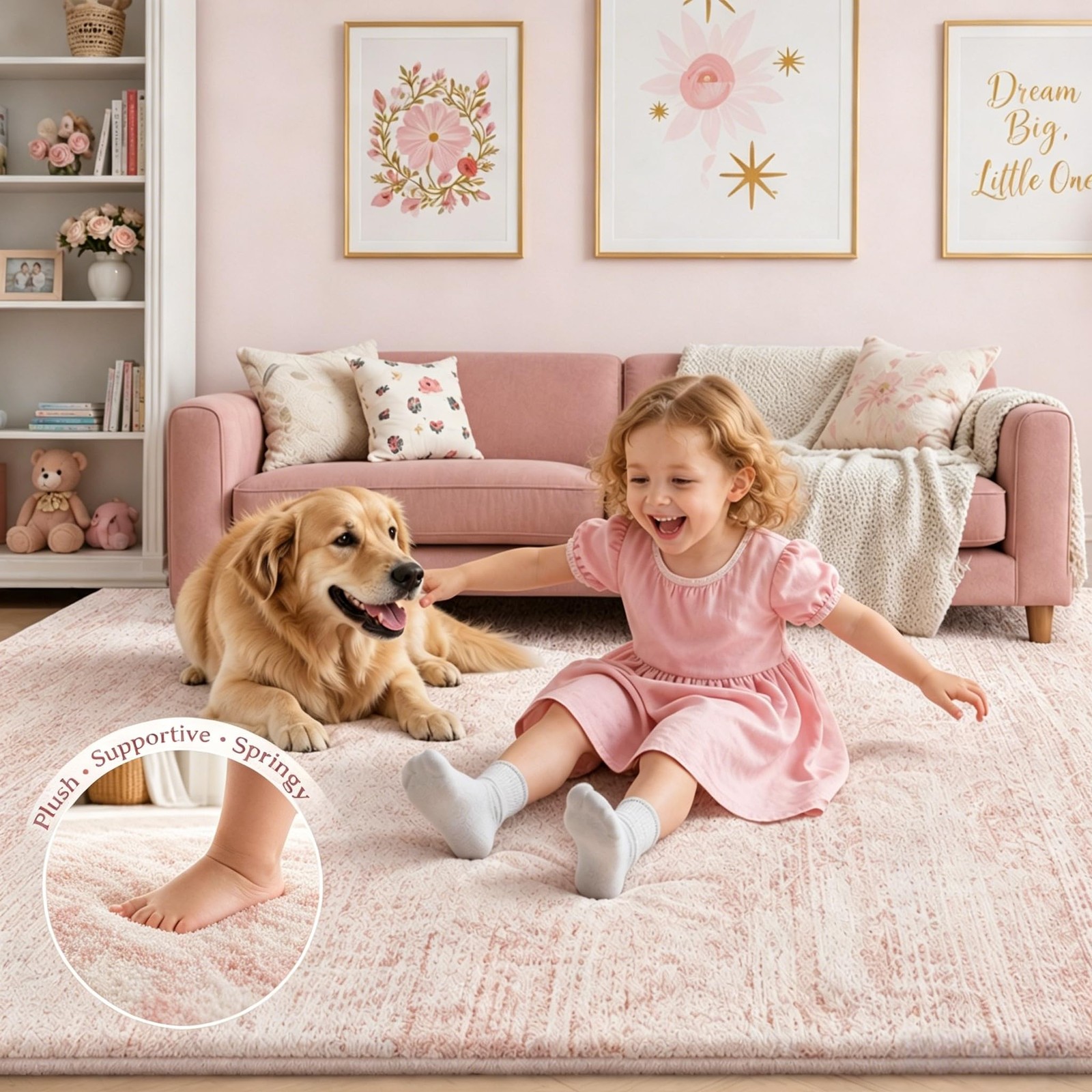 Best Ultra Soft Thick Plush Bounce-Back,5×7 Area Rugs for Living Room, High Pile