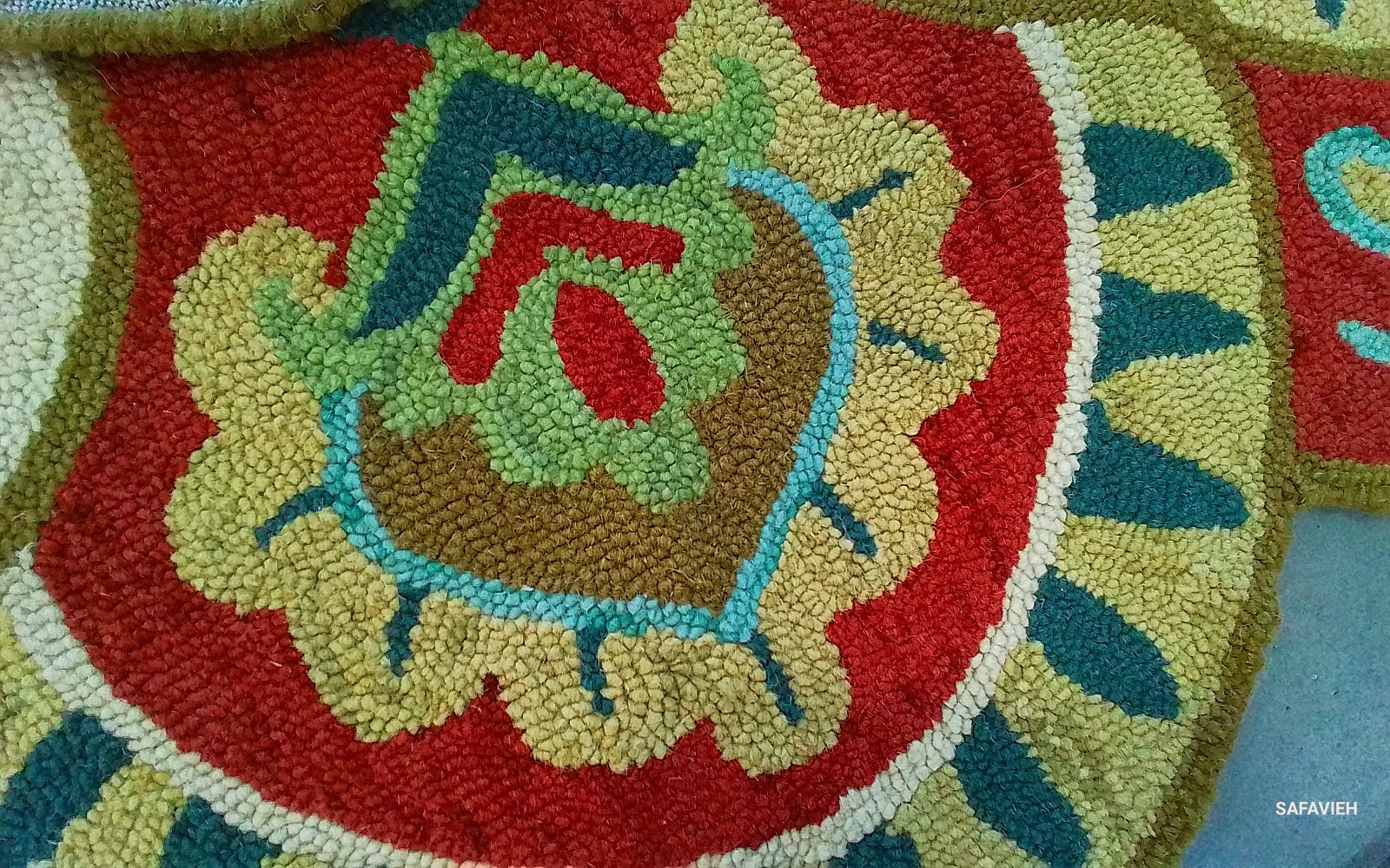 RED / TAUPE 7′-0″ x 7′-0″ Broken Thread Rug, Reduced Price 1172777450 NOV604Q-7R