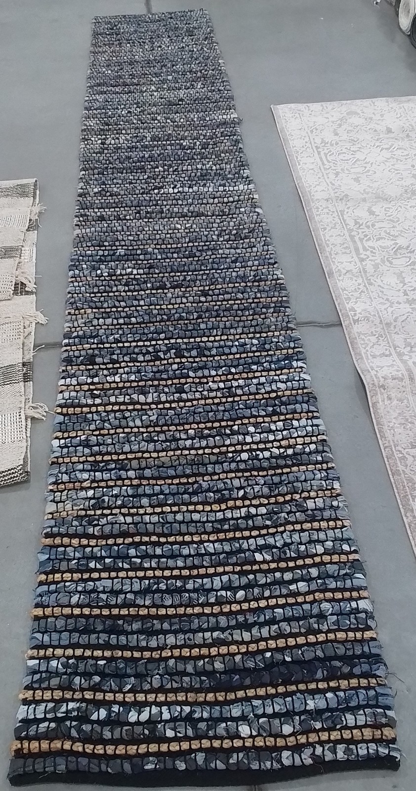 BLUE / NATURAL 2′-3″ x 14′-0″ Flaw in Rug, Reduced Price 1172801849 CAP363A-214
