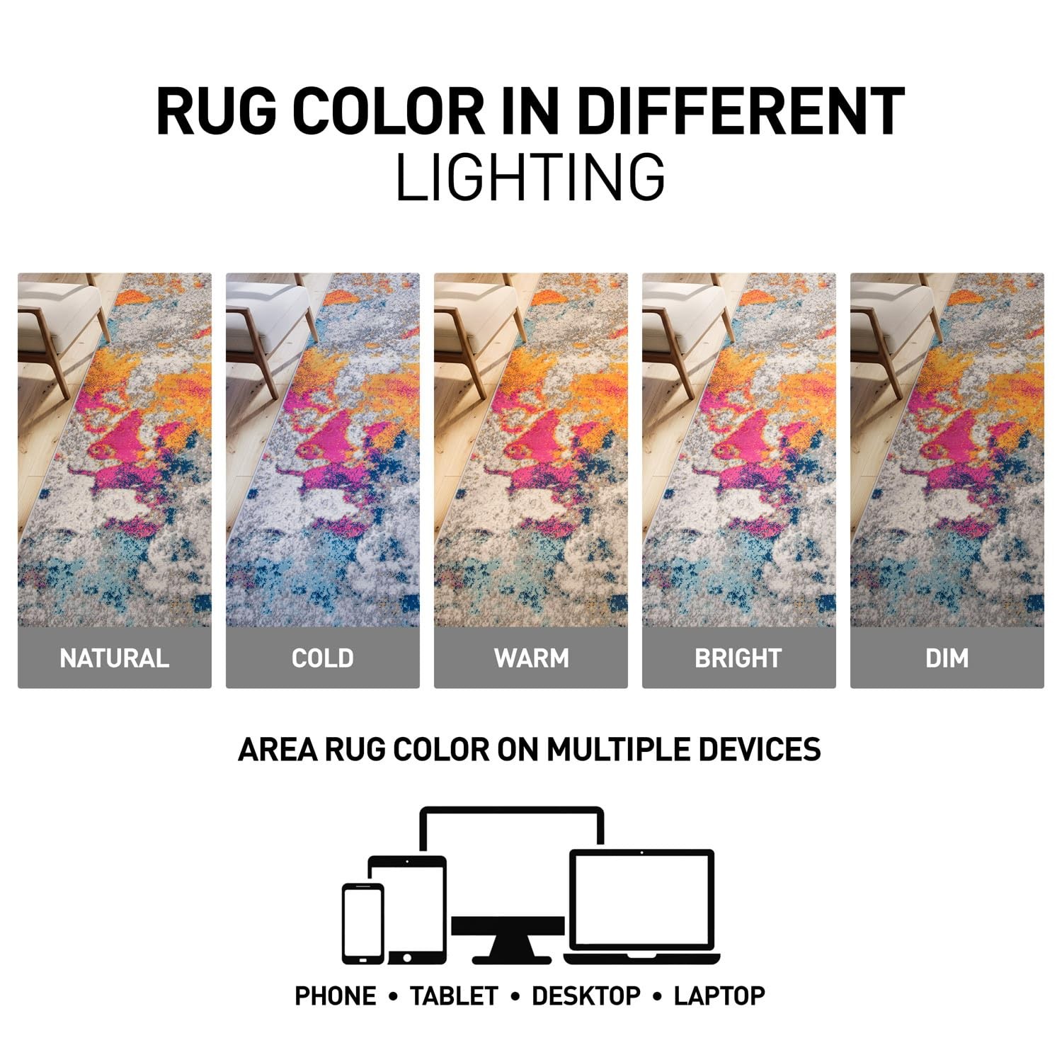 Rugshop Sky Collection Modern Abstract Area Rug 7’10” x 10′ Multi