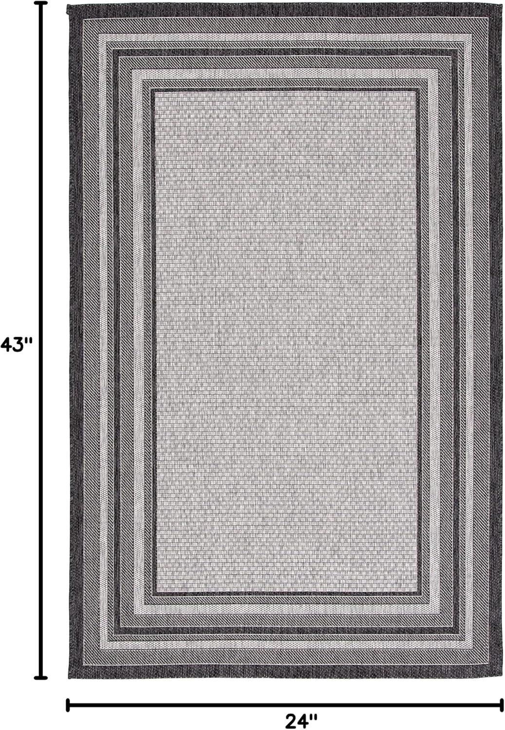 SAFAVIEH Courtyard Collection 2′ X 3’7′ Light Grey/Black CY8475 Indoor/ Outdoor